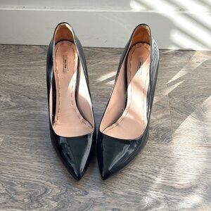 Miu Miu Black Patent Stilettos